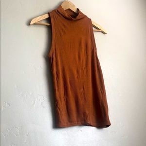 Burnt Orange Turtleneck Sweater Tank
